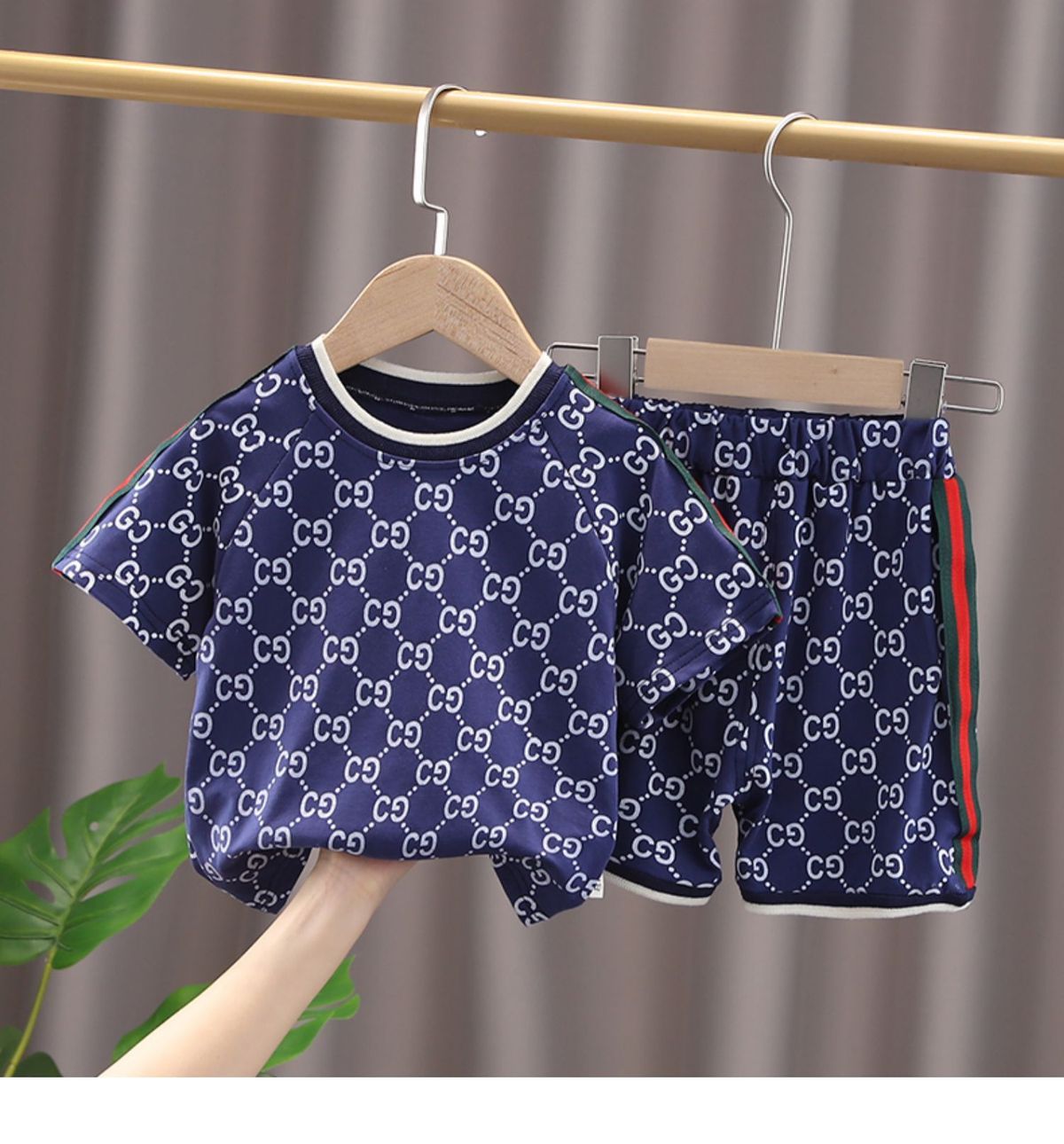 0-5Y Casual Printed little girls short sleeves 2-piece sets