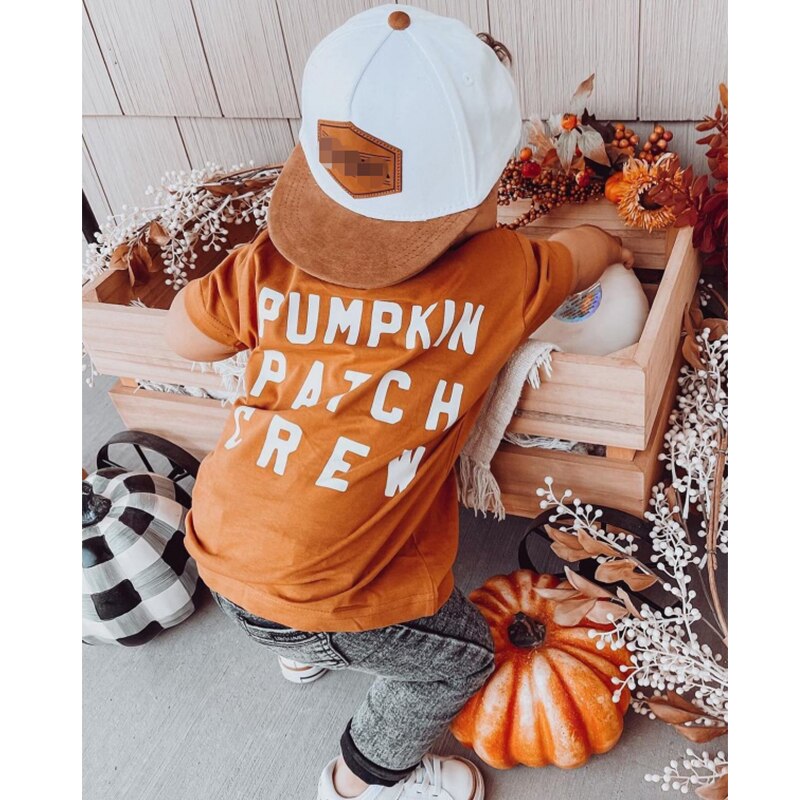 2-8Y Pumpkin Patch Crew Girls Boys Halloween T Shirts