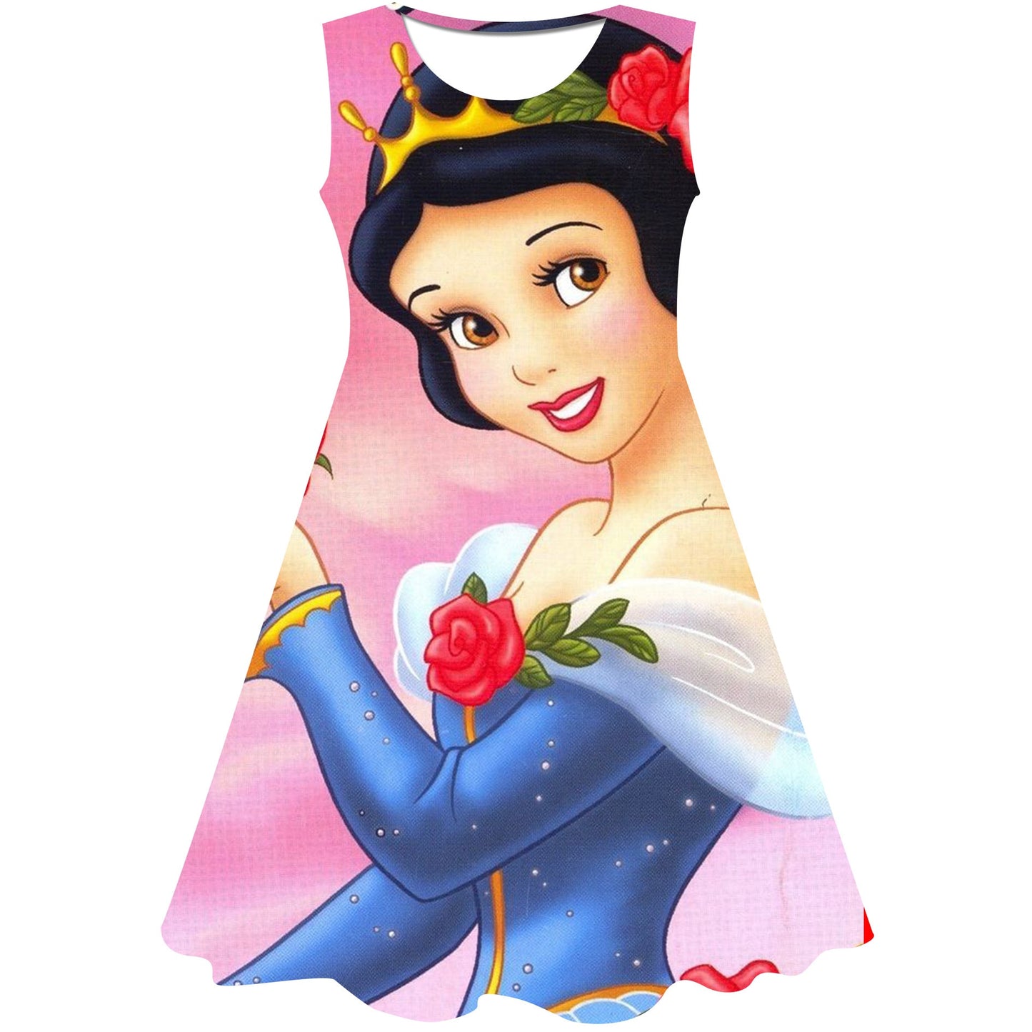 Cartoon Print Baby Girls Princess Dress