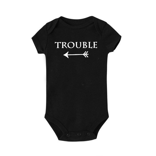 Double and Trouble Twins Baby Jumpsuit