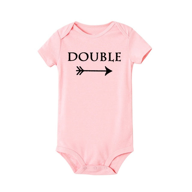Double and Trouble Twins Baby Jumpsuit